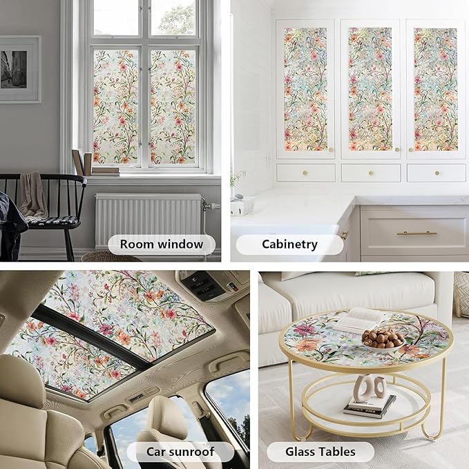 Ranzdn Window Privacy Film, Stained Glass, Static Cling, 29.5" x 78.7" | No - Image 5