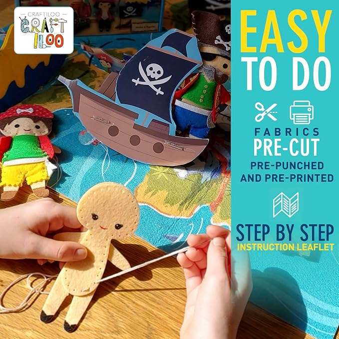 Pirates Pre-Cut Fun Kids Sewing Kit - Image 6