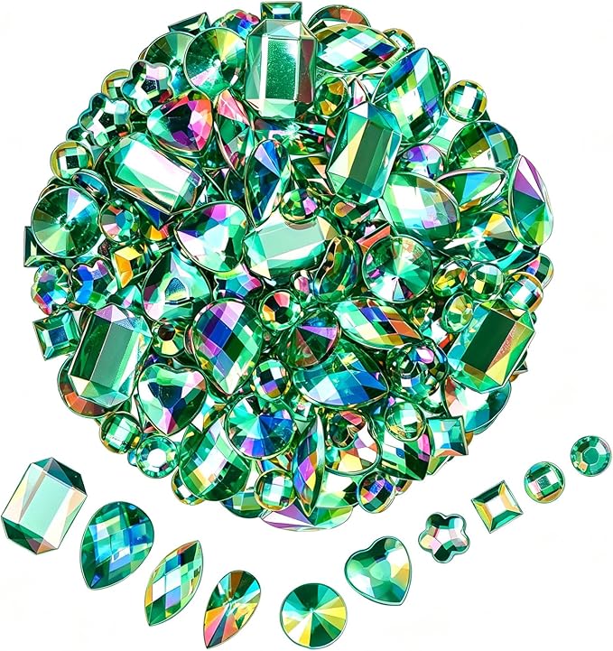 1200 Pcs AB Rhinestones for Bedazzling, Rainbow Effect Craft Gems for Crafting by Unknown