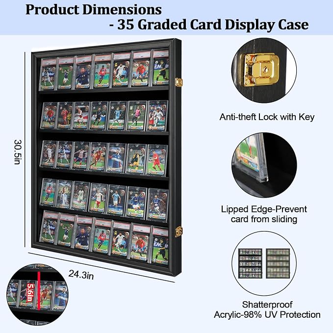35 Graded Sports Card Display Case - Image 2