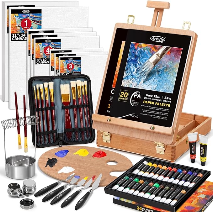 82Pcs Professional Oil Painting Set by Unknown