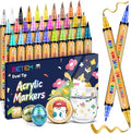 Betem Dual Tip Acrylic Paint Pens, 30 Metallic Paint Markers by BetemArtWorld
