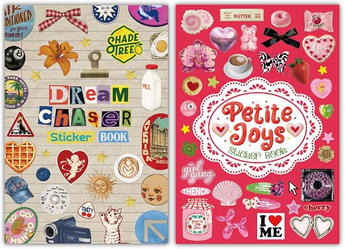 PRSTINCOL Vintage Sweetheart 2 in 1 Sticker Book Set, Includes Vintage and by PRSTINCOL