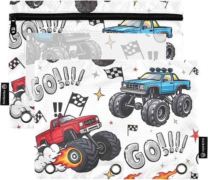 Truck Racing Car Flag Pencil Pouch by BOENLE-WELCOMEYOURCOMING