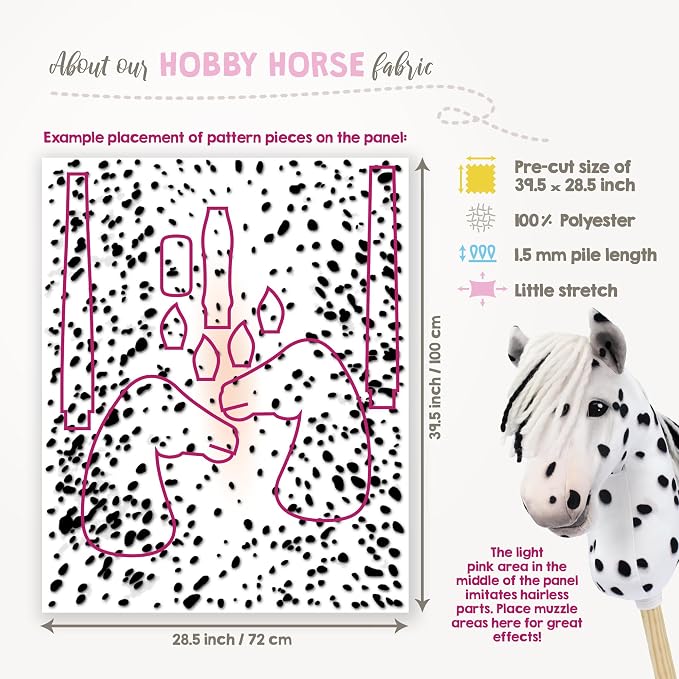kullaloo DIY Hobby Horse Sewing Material Kit Make a Leopard-Spotted Stick Pony - Image 6