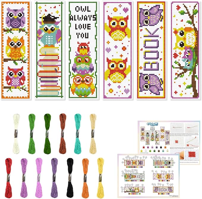 ORIGACH 6 Set Cross Stitch Bookmark Kit by ORIGACH