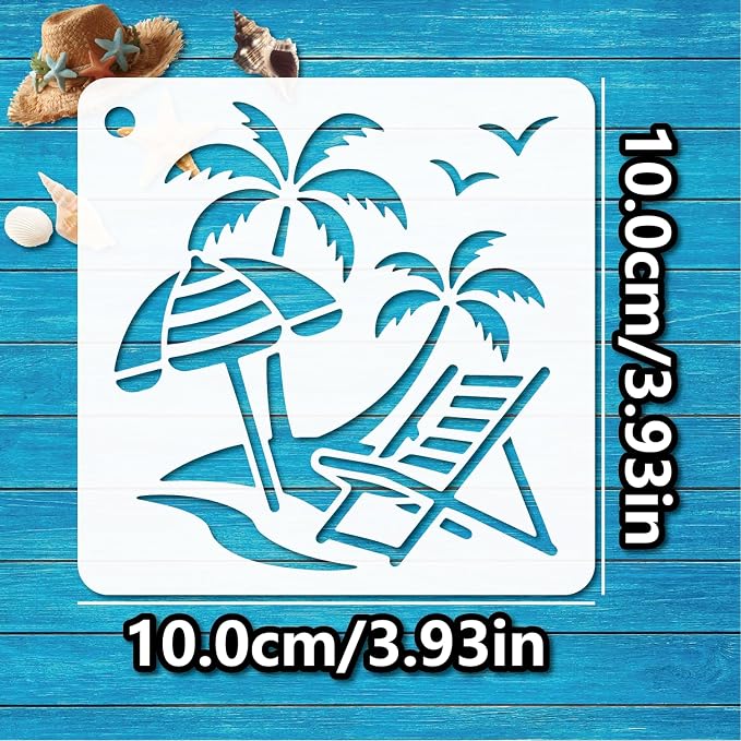 Hawaii Stencils 4in 50pcs Paint Template Reusable Plastic Templates DIY Crafts - Image 2