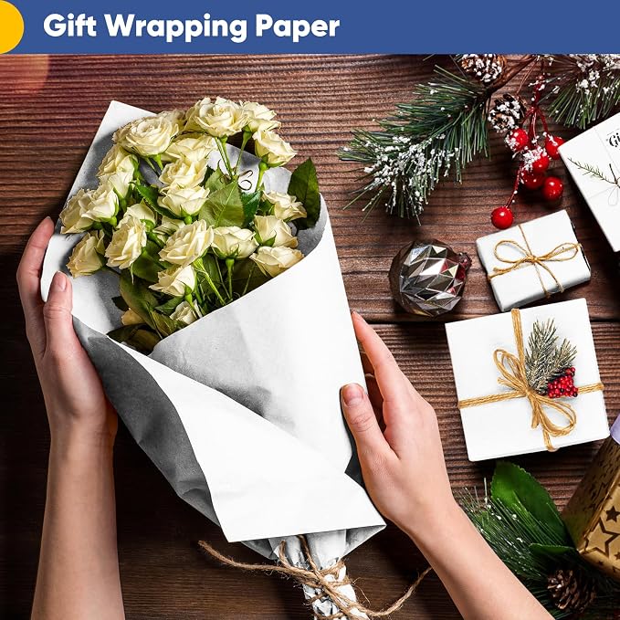 Vanhench White Wrapping Paper Roll 17.5"x1200" | - Image 6