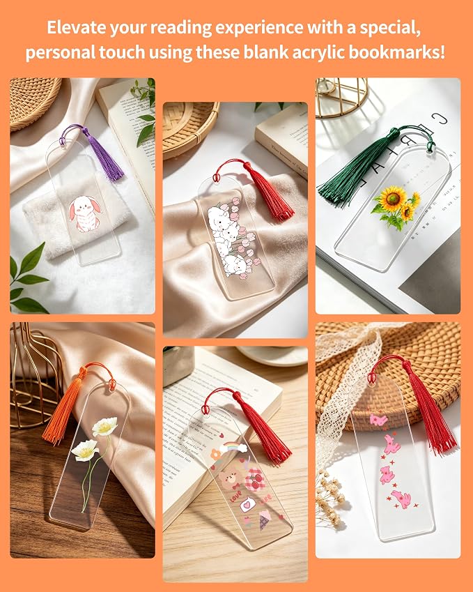 【40 Packs Bulk】 Clear Acrylic Bookmarks Blanks 6" x 2" - Image 5