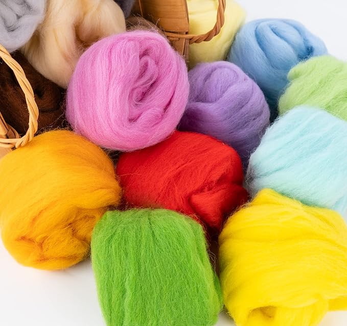 20 Colors Wool Roving 10g per, 7.05oz Total Needle FeltingWool DIY Craft | - Image 9