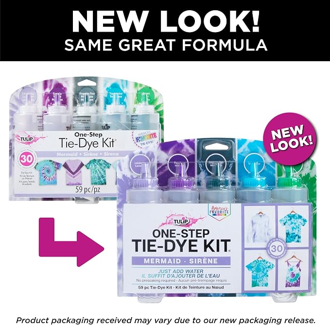 Tulip One-Step Tie-Dye Kit Mermaid, Party Activity, Permanent Fabric Dye - Image 2