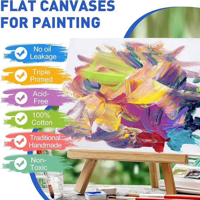 ESRICH 9x12 Canvas for Painting, 12 Pack Canvas Boards for Painting Cotton - Image 4