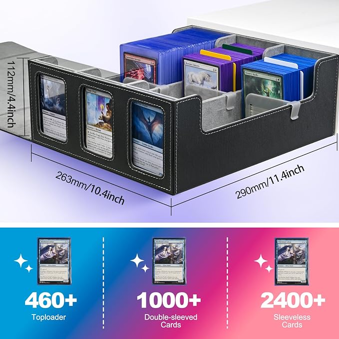 UAONO Card Storage Box for Trading Cards, 1800+ Commander Deck Box for MTG - Image 4