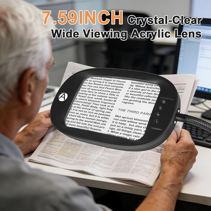 Floor Magnifying Glass with Light and Stand, 30X & 10X Floor Magnifying Lamp - Image 2