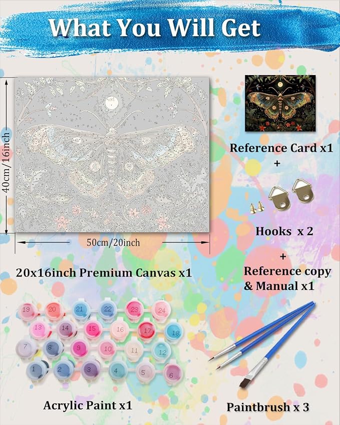 TOCARE Butterfly Paint by Numbers Kit - Image 3