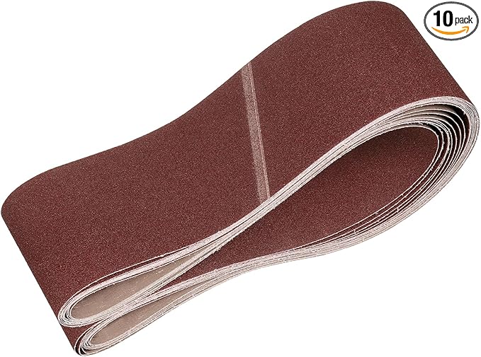 HARFINGTON 6 x 89 Inch Sanding Belts, 10 Pcs 60 Grits Aluminum Oxide Abrasive Belt Sander File Belt for Woodworking, Metal Polishing, Knife Sharpener