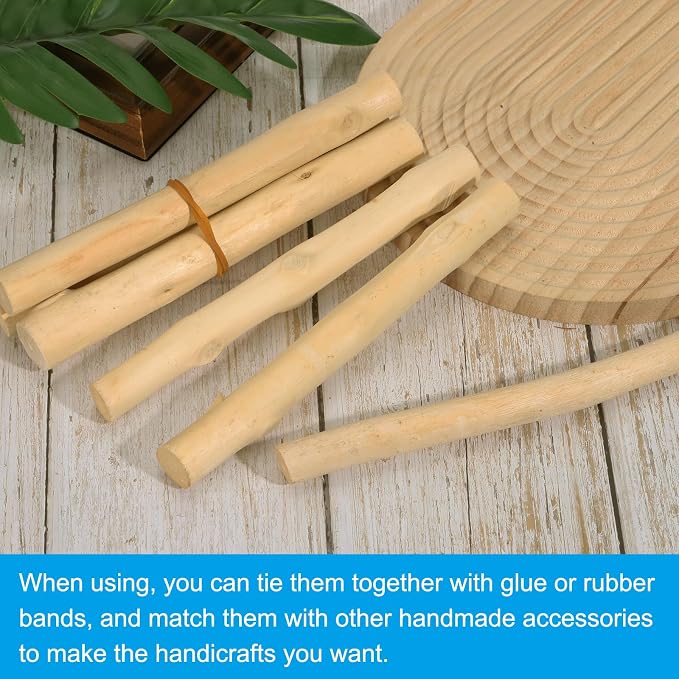 PATIKIL 4 Pcs / 20cm Wood Log Sticks, 0.6-1.2inch in Diameter Natural Driftwood - Image 4