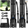 Rechargeable LED 90,000 Flashlights High Lumens, 2 Pack Super Bright Flash Light with 5 Modes, High Powered Handheld Flashlight for Home Camping Hiking Night Work