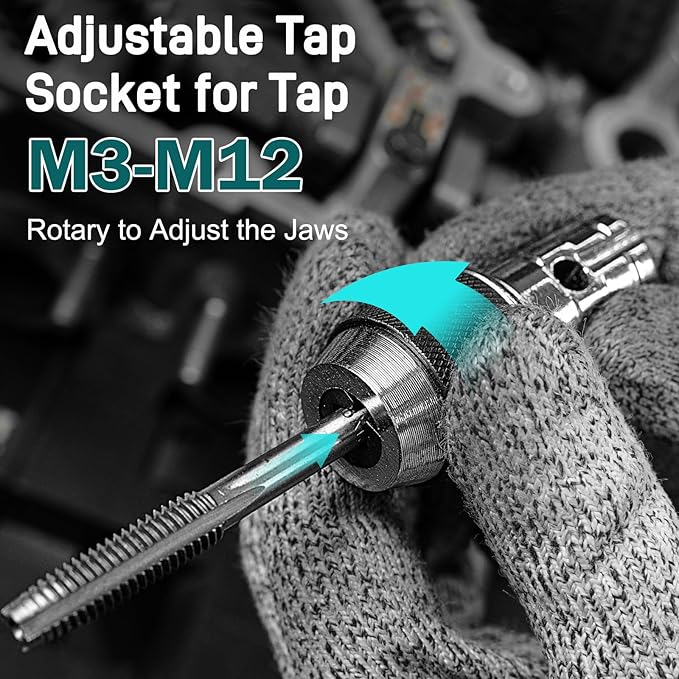 42-Piece Metric Tap and Die Set with Comfortable Ratcheting Tap Handle for Internal and External Threading