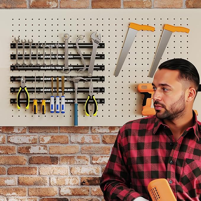 Goplus 6PCS 18" Magnetic Tool Holder, Magnetic Tool Holder Strip, Heavy Duty Magnetic Tool Bar,Space Saving Metal Tool Organizer Rack,Tool Magnet Bar for Workshop Garage, 176LBS Capacity Total