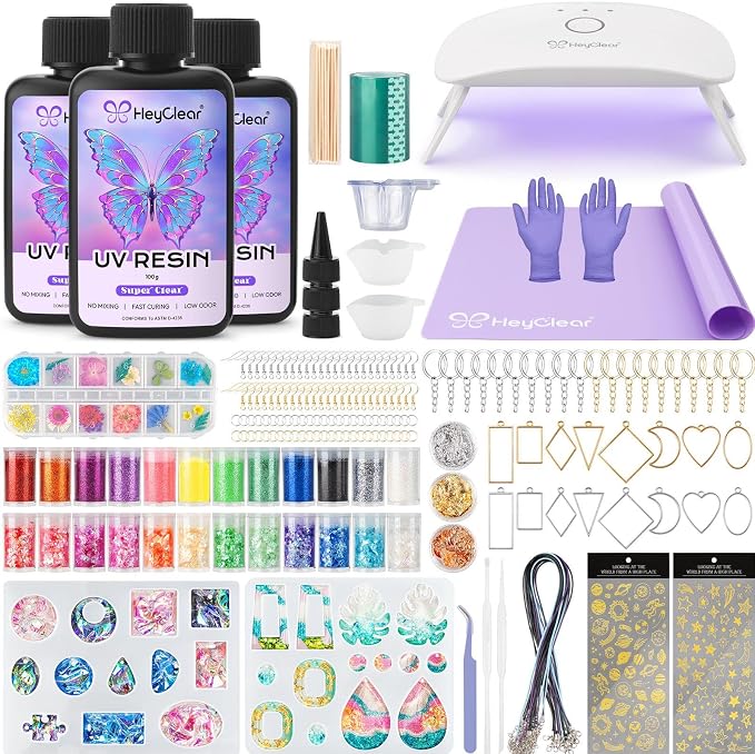 HeyClear UV Resin Molds Jewelry Making Kit by HeyClearResin