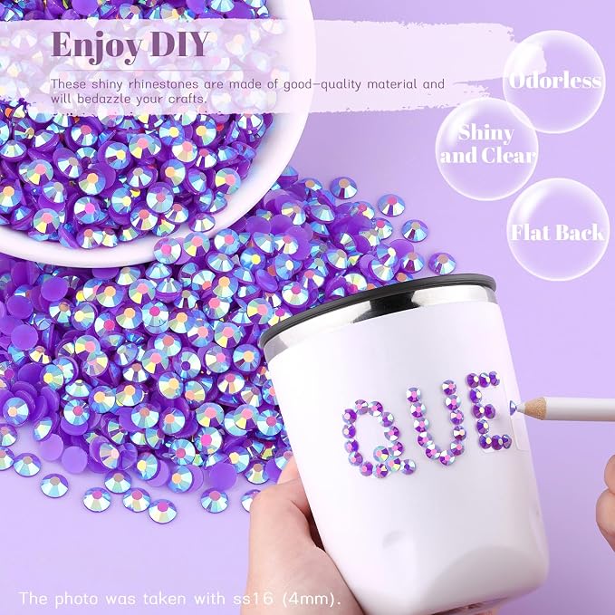 1500PCS 6mm Resin Jelly Rhinestones in Bulk, Bedazzling Flatback Crystals - Image 4