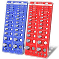 64 Nut and Bolt Thread Checker - 26 Standard and 26 Metric Bolt Checker and 12 Drill Bit Gauges, Bolt Size and Thread Gauge, Bolt Size Finder, Wall-Mountable Bolt and Nut Identifier Gauge