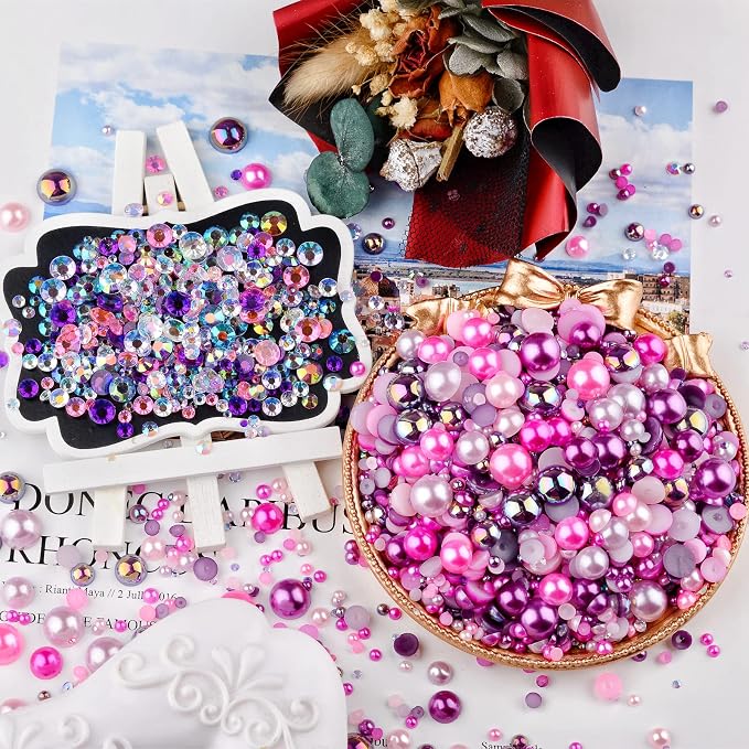 3900+ Pcs Rhinestones and Pearls Kit, 2-10mm Flatback Gems - Image 5