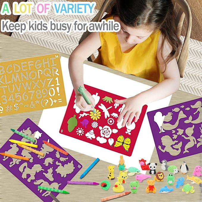 30 Pieces Drawing Stencils Set for Kids, Plastic Drawing Painting Stencil - Image 3