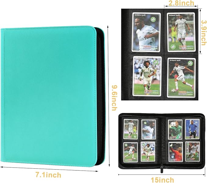 4 Pocket Ringless Side Loading Trading Card Binder, 160 Cards PU Fixed Page - Image 2
