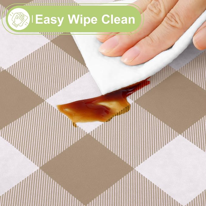 Smiry Plastic Table Cloth, Waterproof Vinyl Tablecloth - Image 3