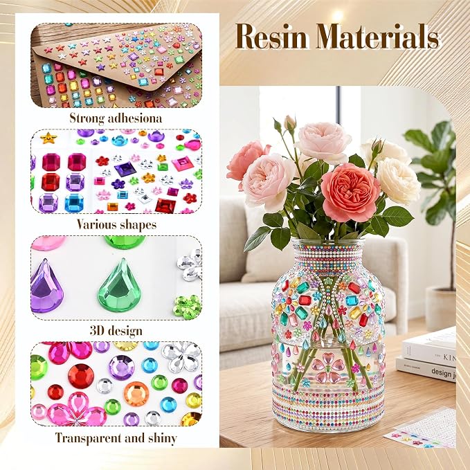 8497 Pcs Gem Stickers Rhinestone Stickers Self-Adhesive Rhinestones Acrylic - Image 5