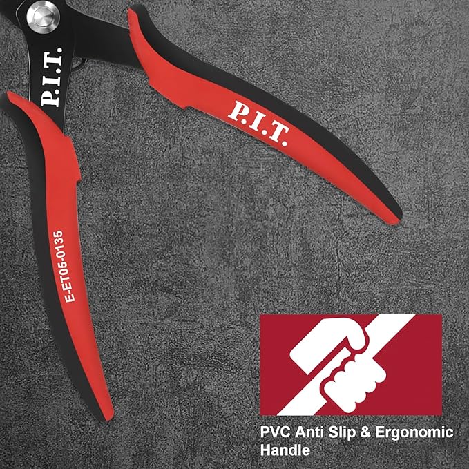 P.I.T. Micro Wire Cutter, 5.5'' Precision Electronics Flush Cutter with TPU Handle, Spring Loaded Wire Cutter for Crafting, Electronics, Jewelry Making