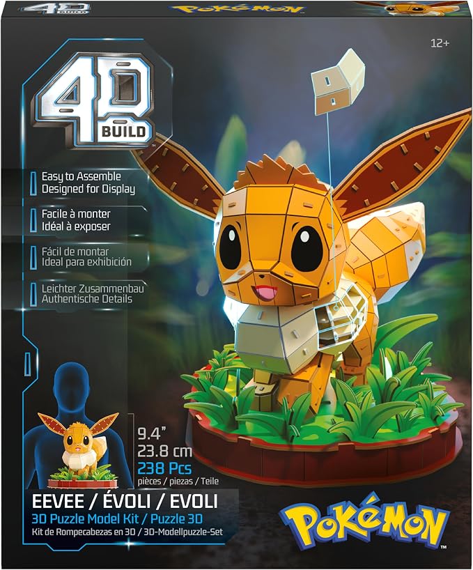 4D Build Pokémon Eevee 3D Puzzle Model Kit, Desk Décor, Shelf Display - Image 9