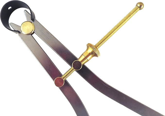 Taytools 468051 3 Piece Set Toolmaker's “Yankee” Rapid Adjust Quick Spring Nut Dividers, Inside ID & Outside OD Calipers, 0-12 Inches / 300 mm Range, Brass Fulcrum and Fine Adjustment, Flat Leg