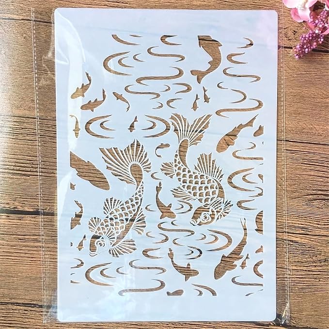 TIAMECH A4 Reusable Double Fish Stencil by TIAMECH