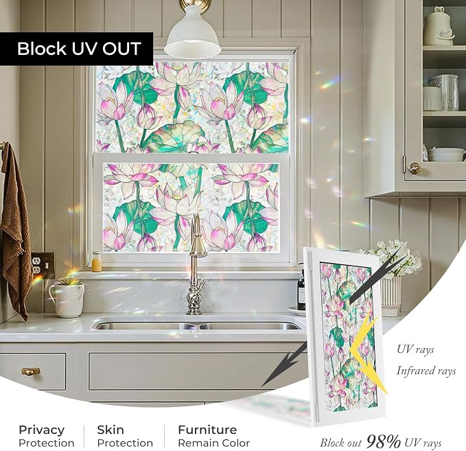 ADD.HERES Window Privacy Film, Stained Glass Decorative Static Cling, Removable - Image 5