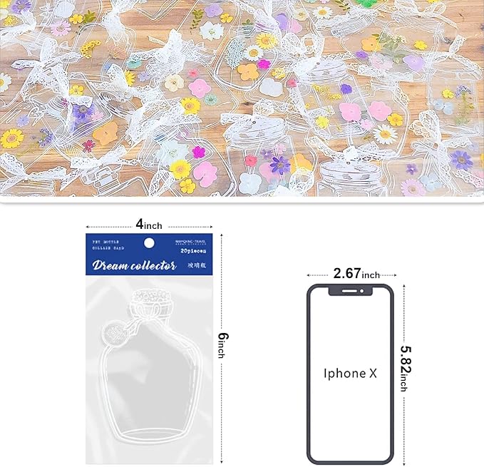 Transparent Dried Flower Bookmarks, Kaluofan 40Pcs Dried Flower Bookmark Kit - Image 4