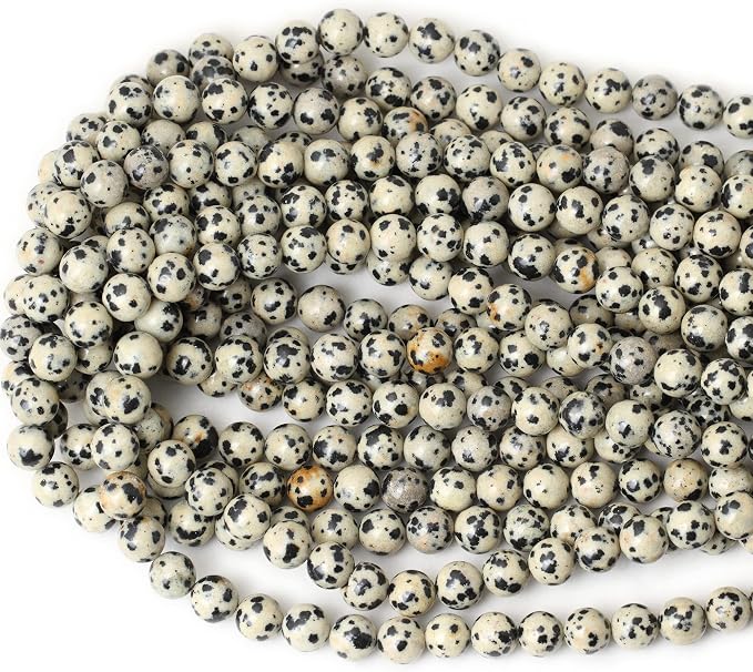 45PCS 8mm Natural Dalmatian Stone Round Loose Beads - Image 3