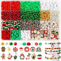 UPINS Christmas Bracelet Making Kit Red Green Clay Beads by UPINS
