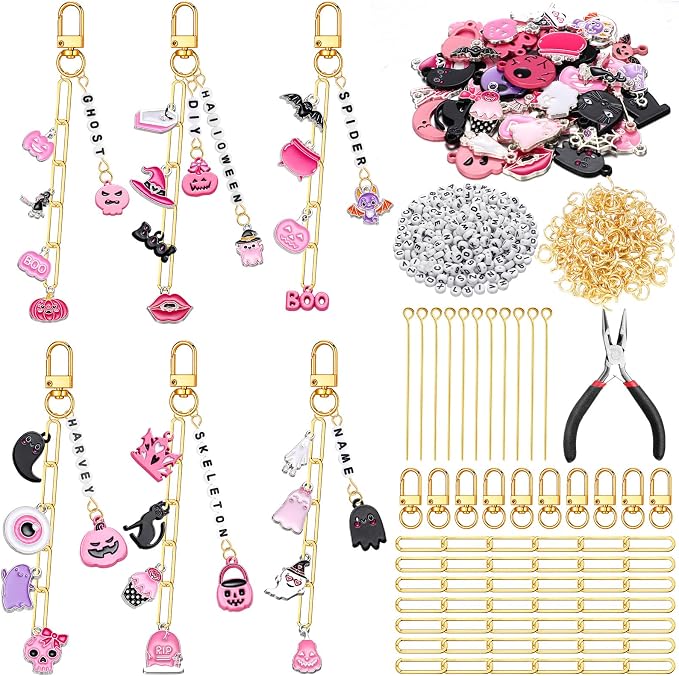 CraftyDream 558 Pcs Pink Halloween Charms by CraftyDream