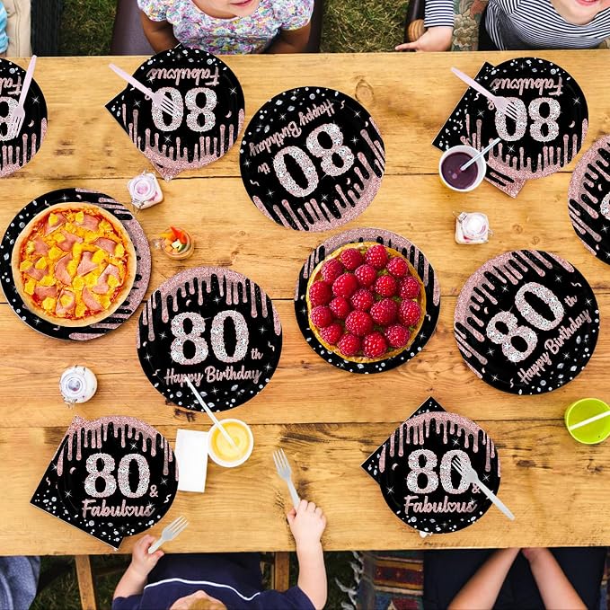 96 Pcs 80th Birthday Decorations - Image 8