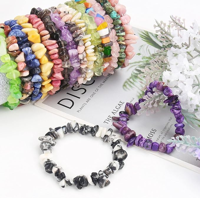 456 PCs Natural Chip Stone Beads, 5-8mm Irregular Multicolor Gemstones Loose - Image 6