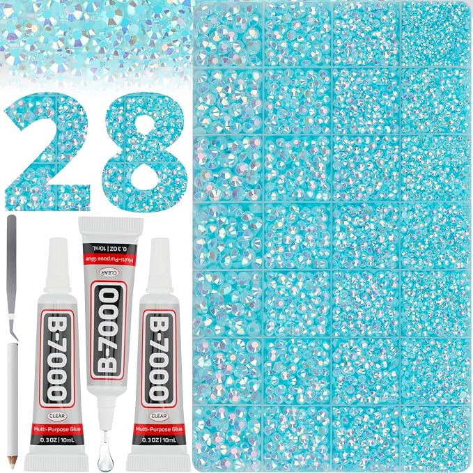 36000Pcs Pastel Blue Rhinestones by Worthofbest