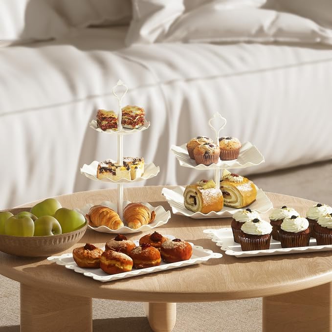 10 Pack Cake Stand Set with 3 x Two-Tier and 3 x Three-Tier Cupcake Stands - Image 5
