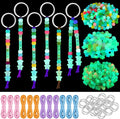 Landical 564 Pcs Glow Beads Keychain Making Kit DIY Glow in The Dark Key Chain by Landical