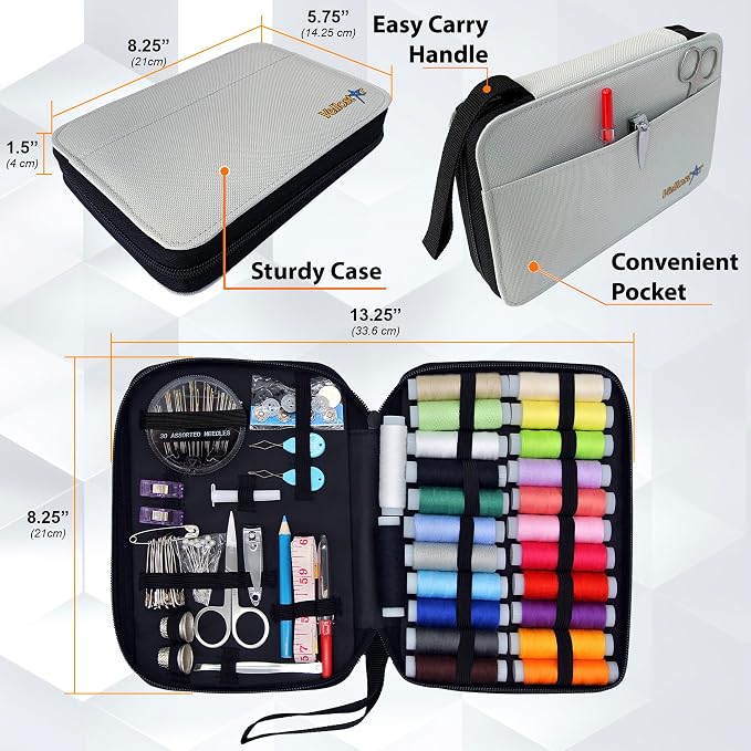 Easy to Use Light Grey Sewing Kit - Image 9