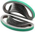 3/8 x 13 Inch Sanding Belts 120 Grit for 3/8" x 13" Air Belt Sander, Woodworking, Metal Polishing, 20 Pack Zirconia Sanding Belts for Belt Sander