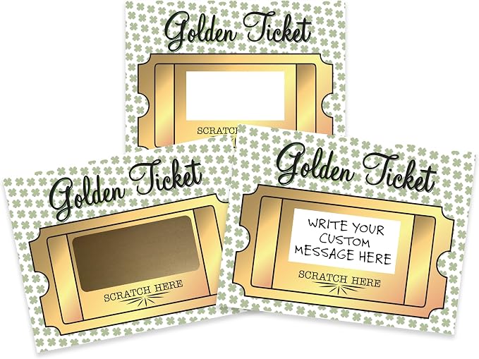 My Scratch Offs 20 Golden Ticket St. Patrick's Day Make Your Own DIY Scratch by MyScratchOffs