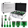 Tile Hole Saw Kit - 6/6/8/35/50/65mm Diamond Core Drill Bit+1" Versatile Drilling Milling Bit+2" Beveling Chamfer Bit+SDS&Triangle Adapter to 5/8-11" Thread for Porcelain Ceramic Granite Marble
